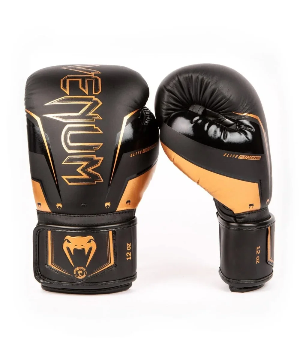 Gants de boxe Venum Elite Evo Noir/Bonze - Matériel sport pas cher – Meilleur rapport qualité-prix - Boxe anglaise