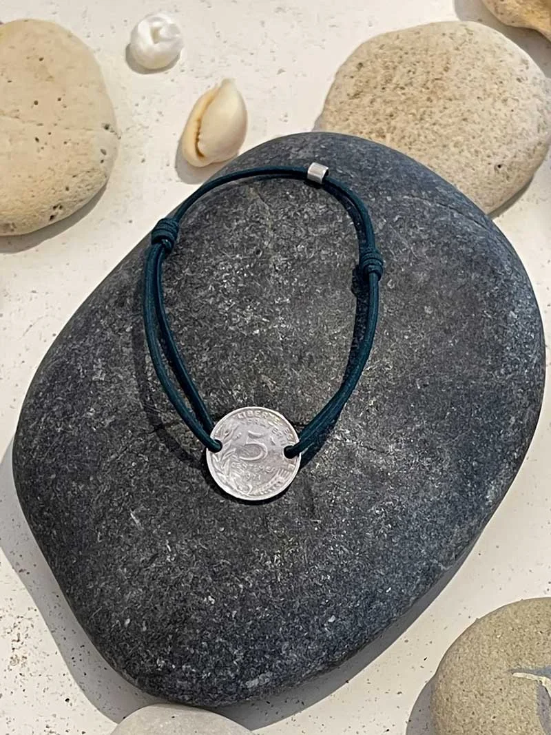 Bracelet 5 centimes Le P'tit Franc - Vins Rouges Harmonieux Argent pour Chaque Occasion