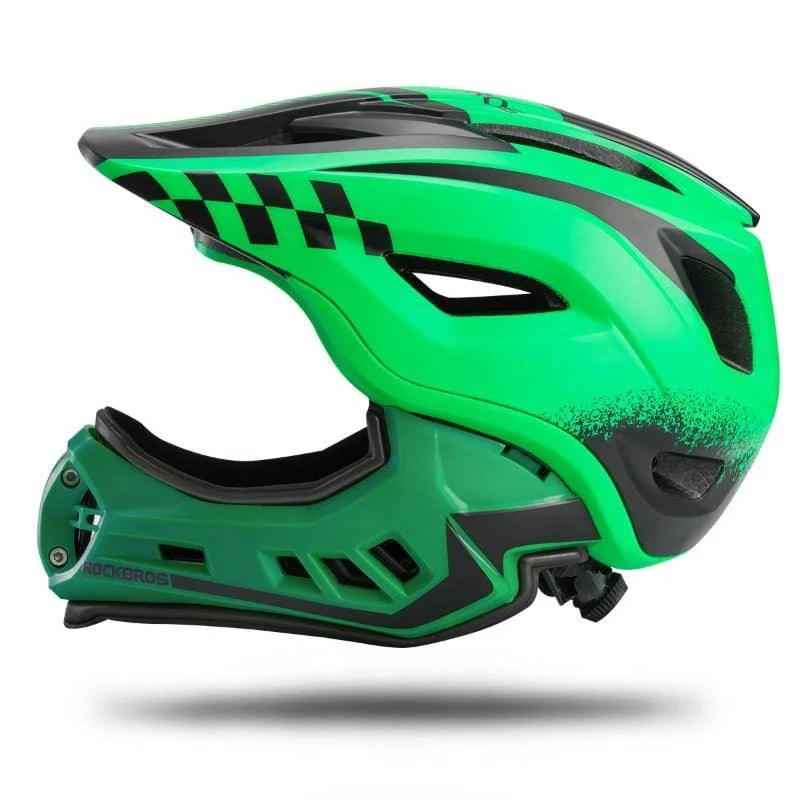 Casque intégral enfant avec mentonnière amovible pour garçons et filles ROCKBROS - Accessoires Outdoor pour Plus de Liberté de Mouvement Sécurité