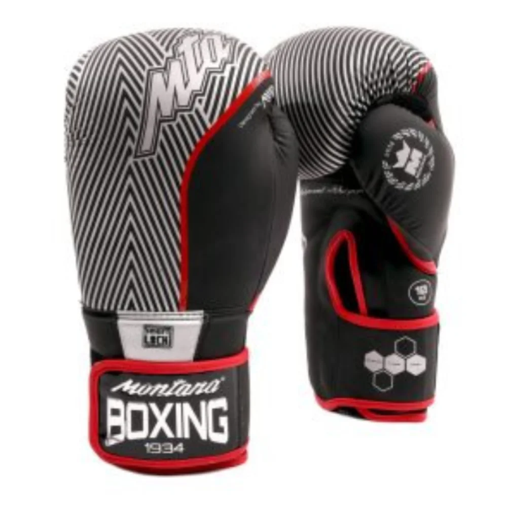 Gants de boxe Montana Energy Arrow – Noir/Argent - Matériel sport pas cher – Meilleur rapport qualité-prix - boxe adidas gant boxe noir matériel – rapport qualité - prix