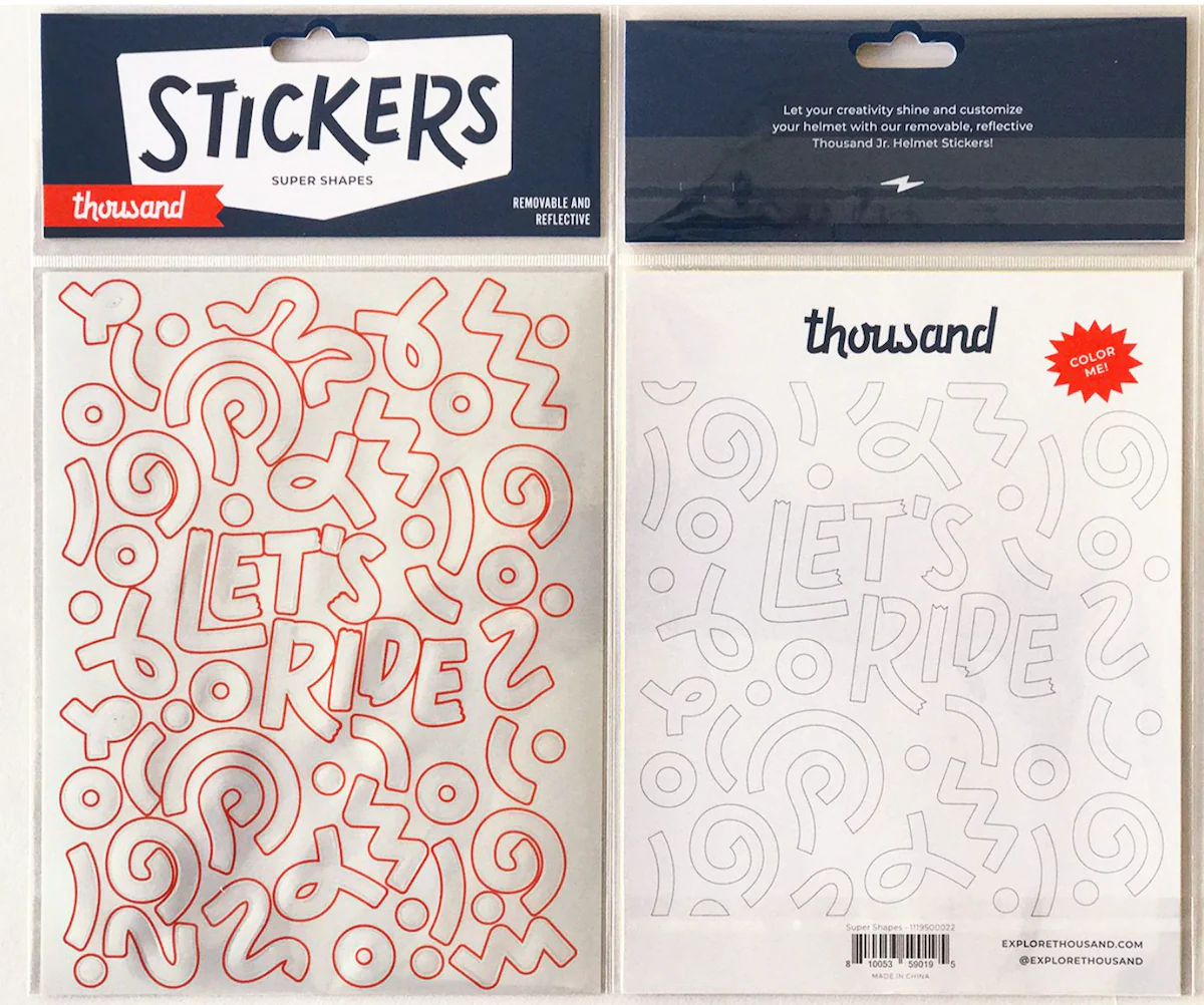 Pack d'autocollants réfléchissants amovibles Enfant Thousand Jr. Super Shapes - Tout Adultes pour Créer des Expériences Mémorables en Extérieur