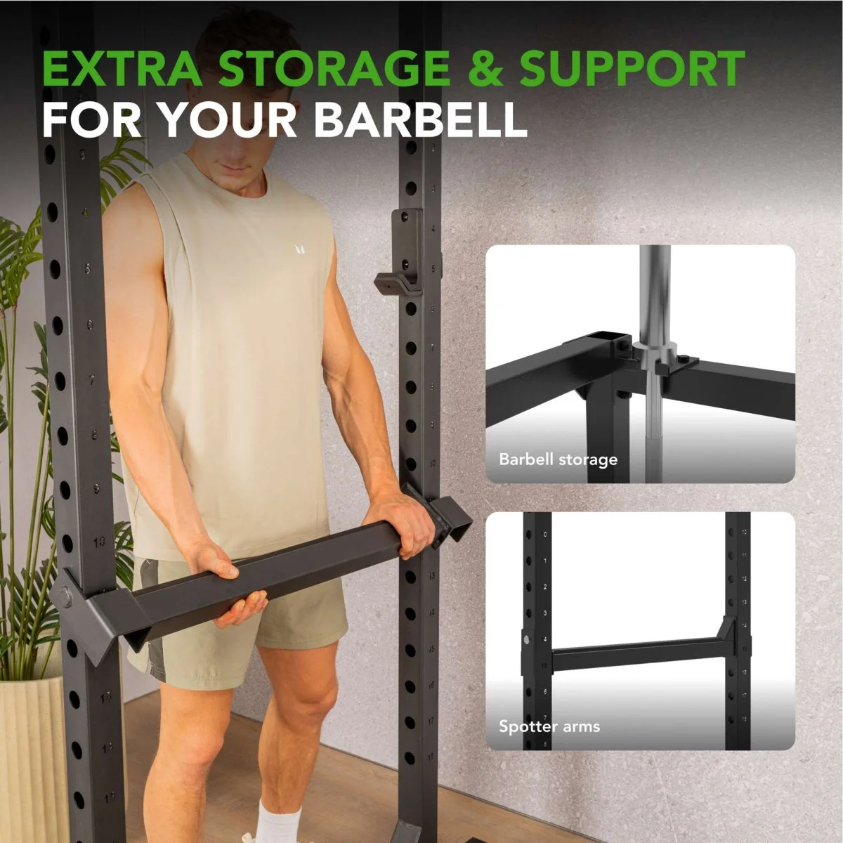 Tunturi PR60 – Power Rack de musculation professionnel compact - Matériel sport pas cher – Meilleur Decathlon rapport qualité-prix