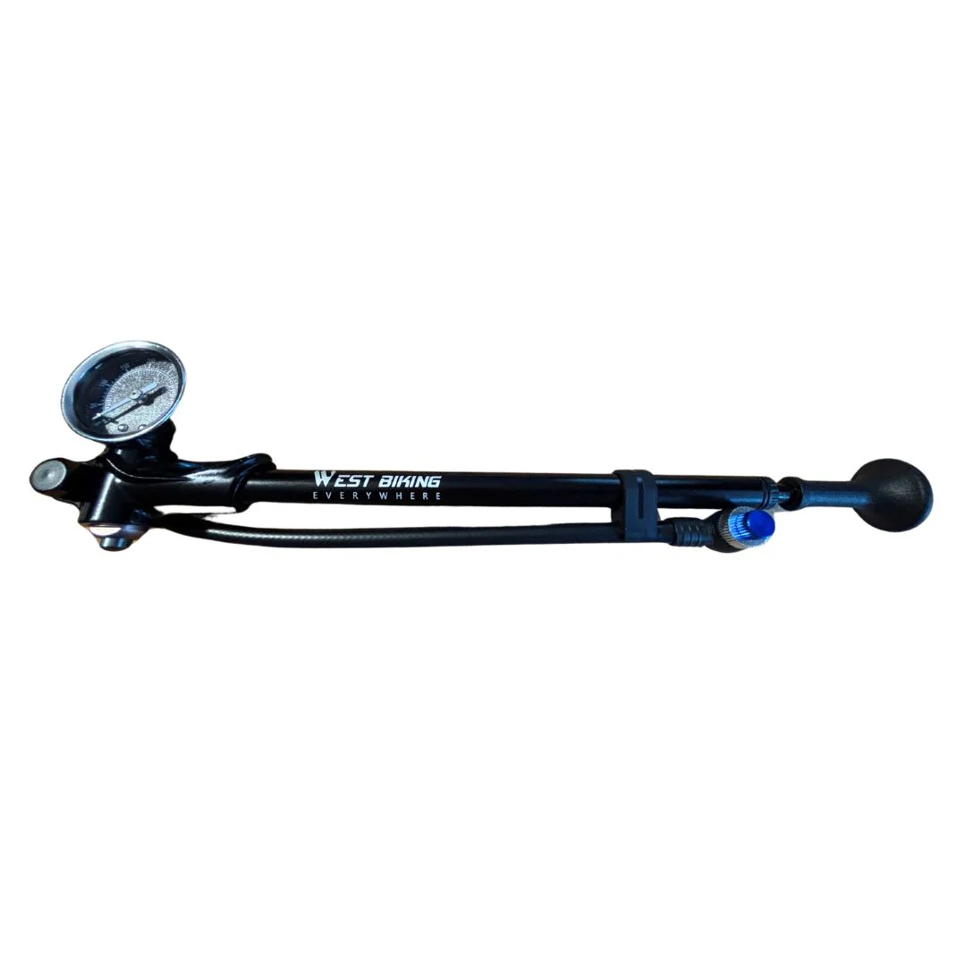 Pompe pour fourche et amortisseur "West Biking" 400 PSI - Des Équipements Pensés pour Profiter de Chaque Instant Dehors - pompe suspension vtt pompe fourche amortisseur psi équipement instant