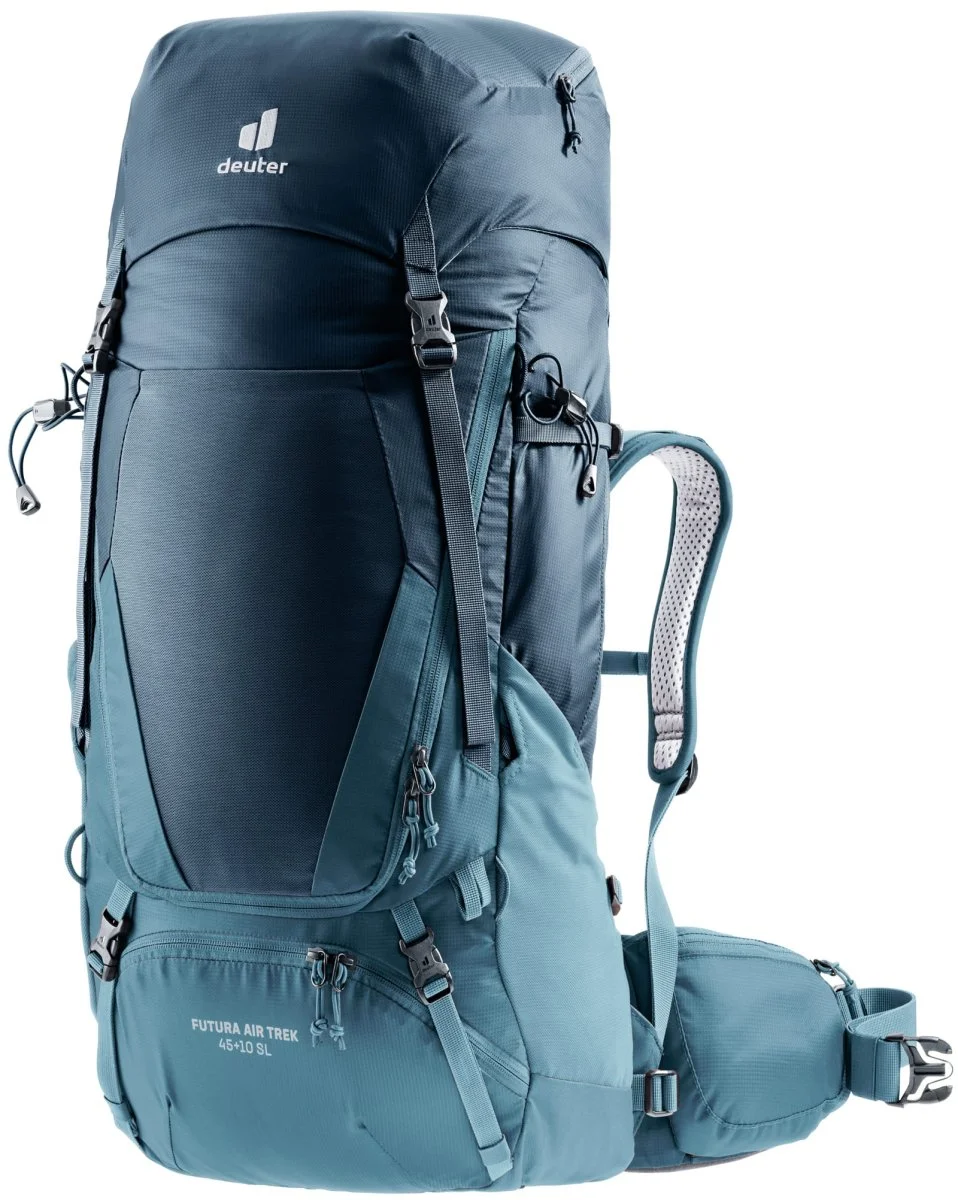 FUTURA AIR TREK 45+10 SL - Des Équipements Pensés pour Profiter de Chaque Instant Dehors Deuter Futura Air Trek 45+10 SL Marine/Lake Sacs à dos trekking : Snowleader