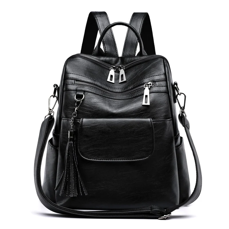 Grand sac dos faux cuir noir femme Outdoor Sports Shop Plans Randonnée amp Trekking