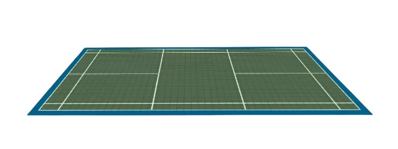 Dalles pour terrain de badminton 13,4m x6,10m 81m² - Matériel sport pas cher – Meilleur rapport qualité-prix Taille d'un terrain de badminton : dimensions officielles
