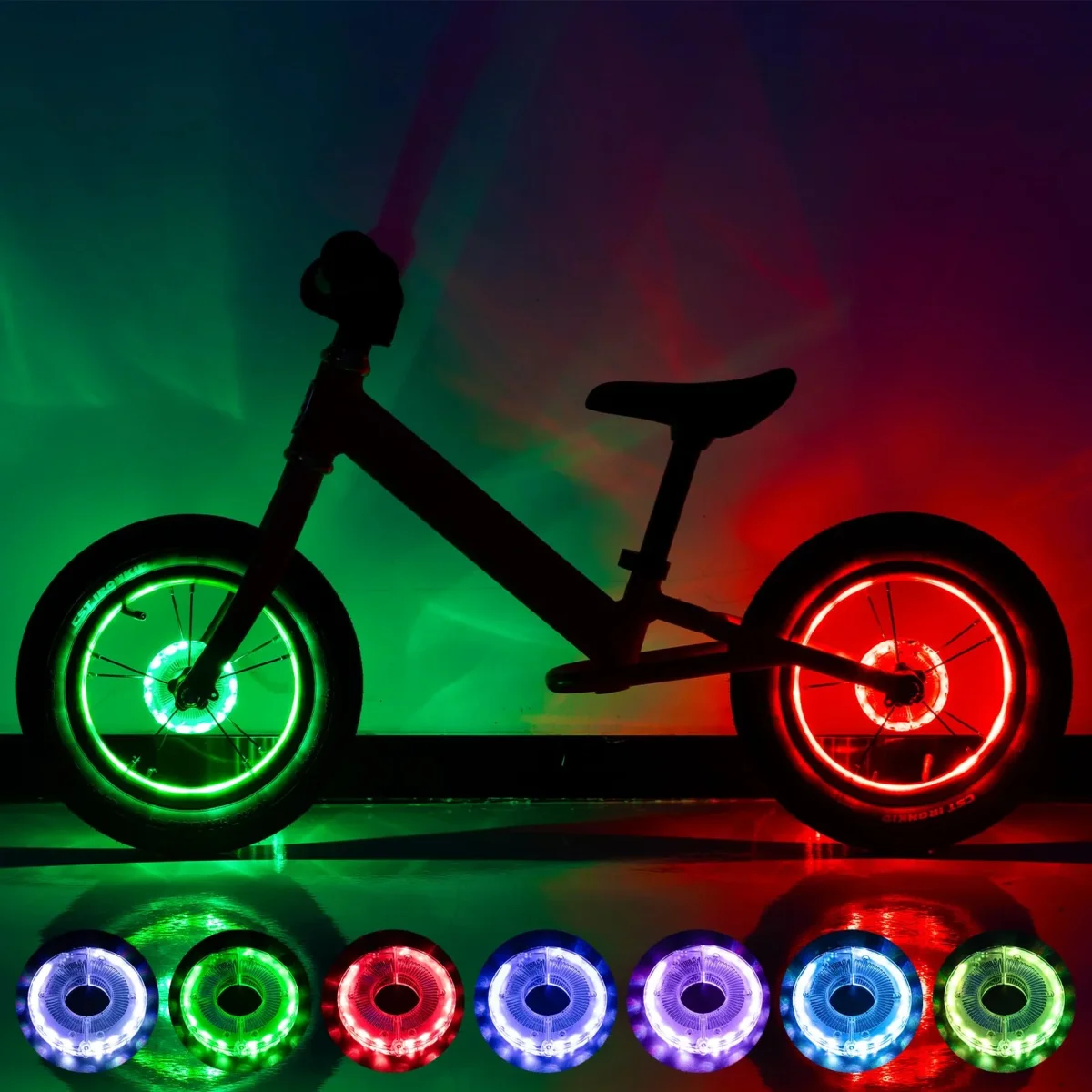 Éclairage de roue à DEL – Ne pas utiliser sur la voie publique. ROCKBROS - Accessoires Outdoor pour Plus de Liberté de Mouvement - {'count': 1, 'name': 'Lot'}