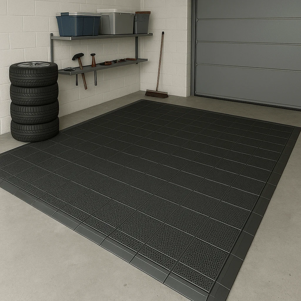 Dalle clipsable pour sol de garage | 60m² - Matériel sport pas cher – Meilleur rapport modulable qualité-prix