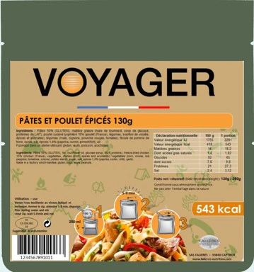 Pâtes et poulet épicés lyophilisé - sachet camouflage - Outdoor Sports Shop – Bons Plans Randonnée & Trekking Pâtes au poulet et fromage Un grand classique crémeux et ultra  réconfortant, parfait pour un repas simple et gourmand. Préparation : 15  minutes Cuisson : 25 minutes Pour 4