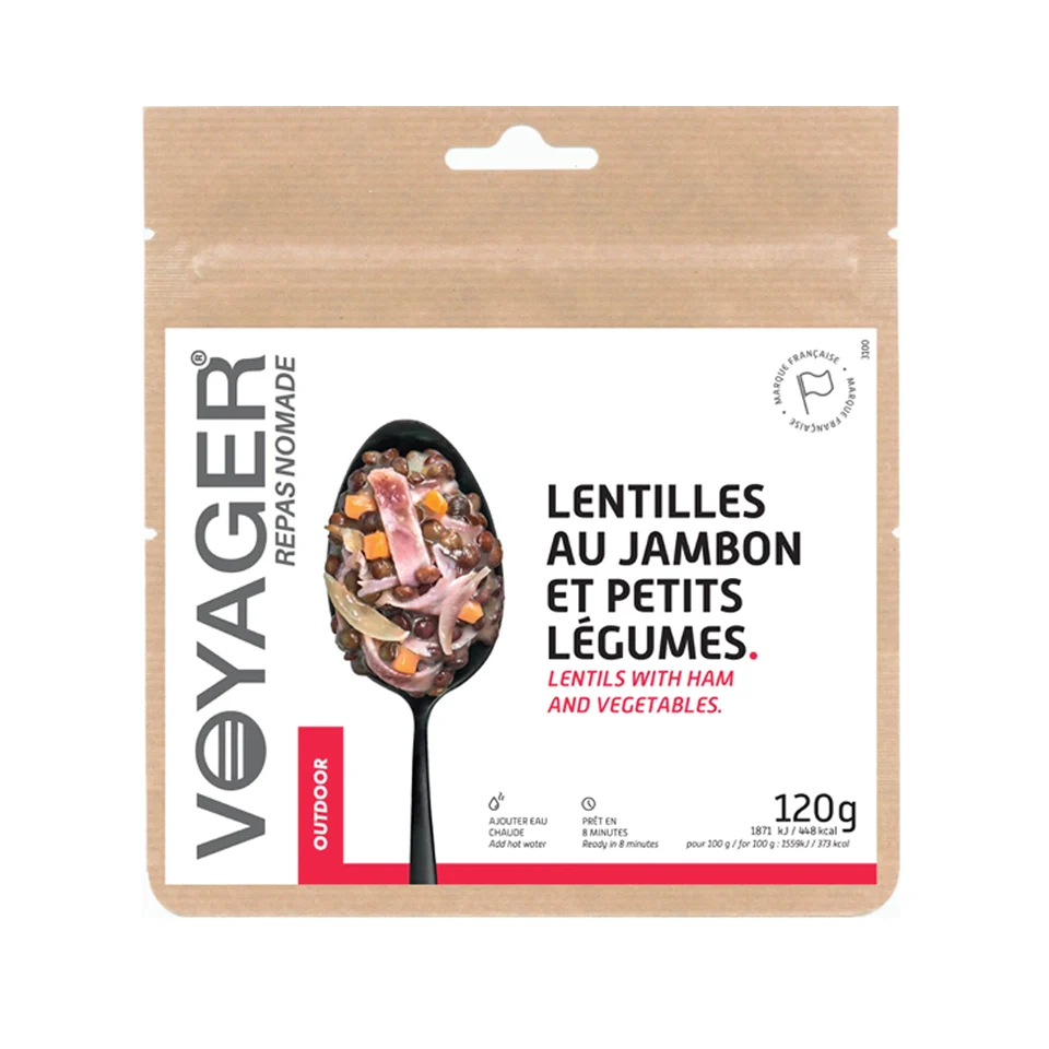 Lentilles au jambon blanc et petits légumes lyophilisé - Outdoor Sports Shop – Bons Plans Randonnée & Trekking