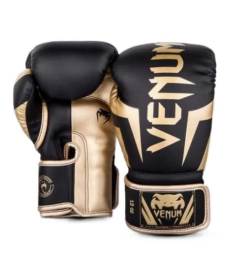 Gants de boxe Venum Elite Noir/Doré - combats Matériel sport pas cher – Meilleur rapport qualité-prix