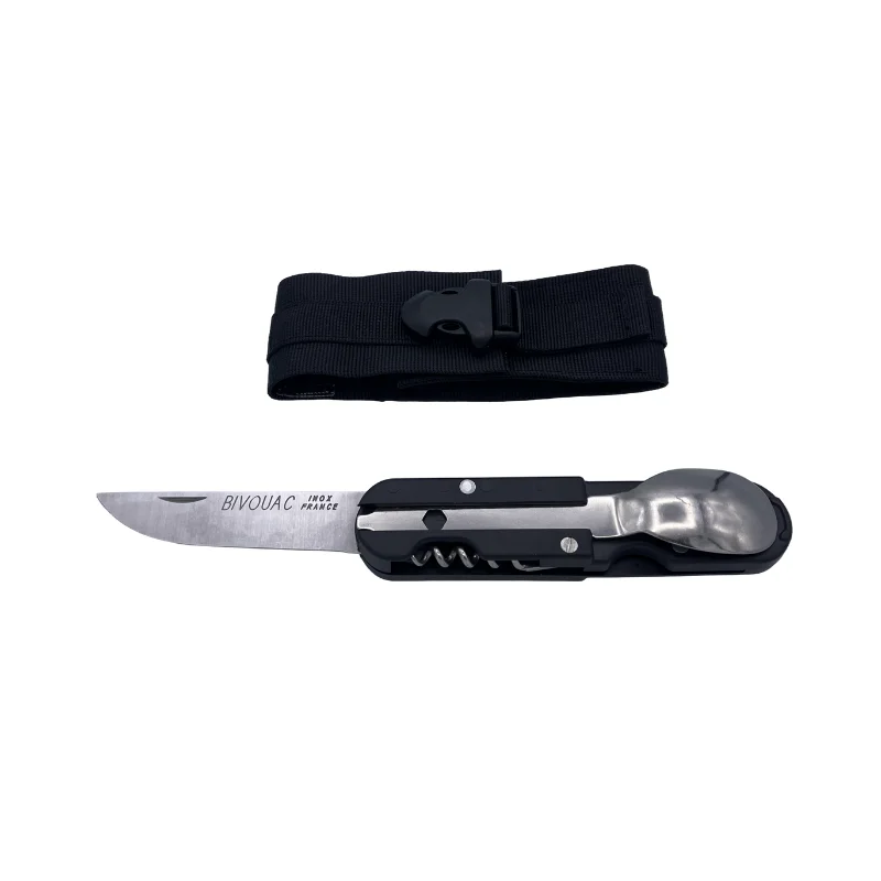 Couteau Multifonction Bivouac armée Noir Etui TB Édition Art Table Française Promotion