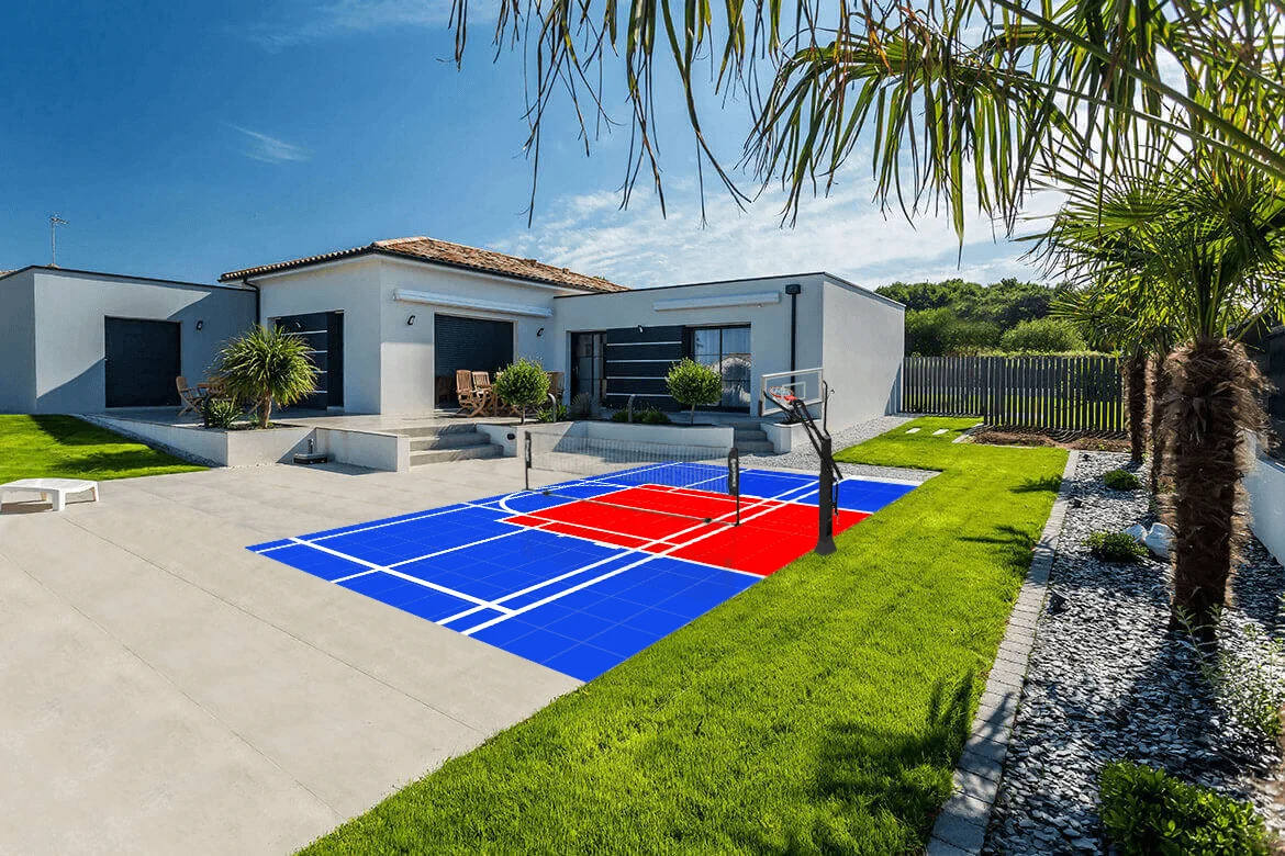 Dalles pour terrain multisport basketball et badminton gymnase 5m x 3m - Matériel sport pas cher – Meilleur rapport qualité-prix