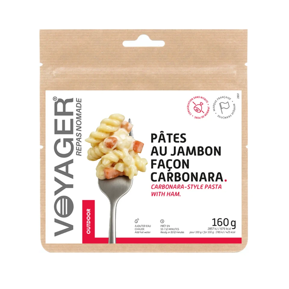 Pâtes au jambon façon Carbonara lyophilisé XL - Outdoor Sports Shop – Bons Plans Randonnée & Trekking Pâté au jambon et macédoine de légumes en sauce