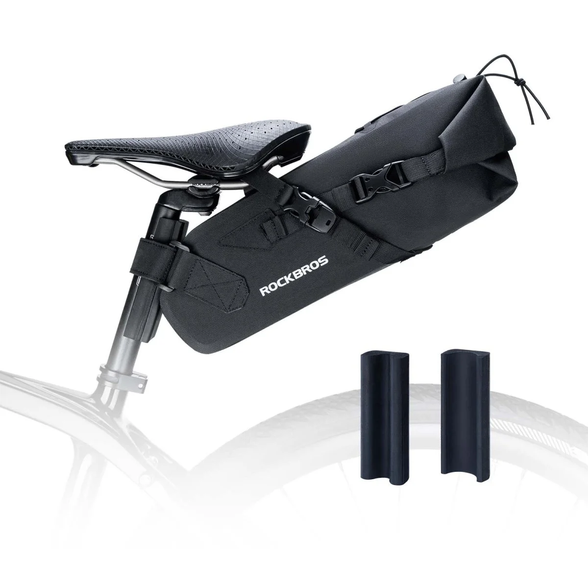 Sacoche de selle bikepacking 3 litres 100 % étanche en tissu TPU ROCKBROS - Accessoires Outdoor taille pour Plus de Liberté de Mouvement