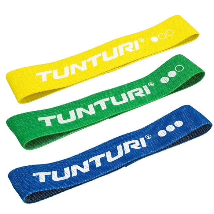 Tunturi – Cuisine Set de bandes de résistance textile 3 niveaux - Matériel sport pas cher – Meilleur rapport qualité-prix