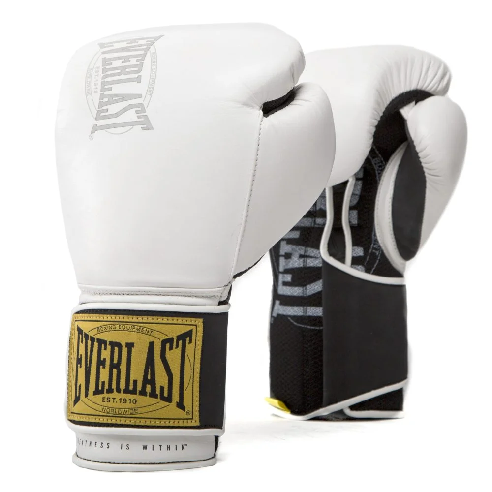 Gants d’entraînement Everlast Edition 1910 – White Blanc coton - Matériel sport pas cher – Meilleur rapport qualité-prix GANT TRICOTÉ NYLON BLEU - T10