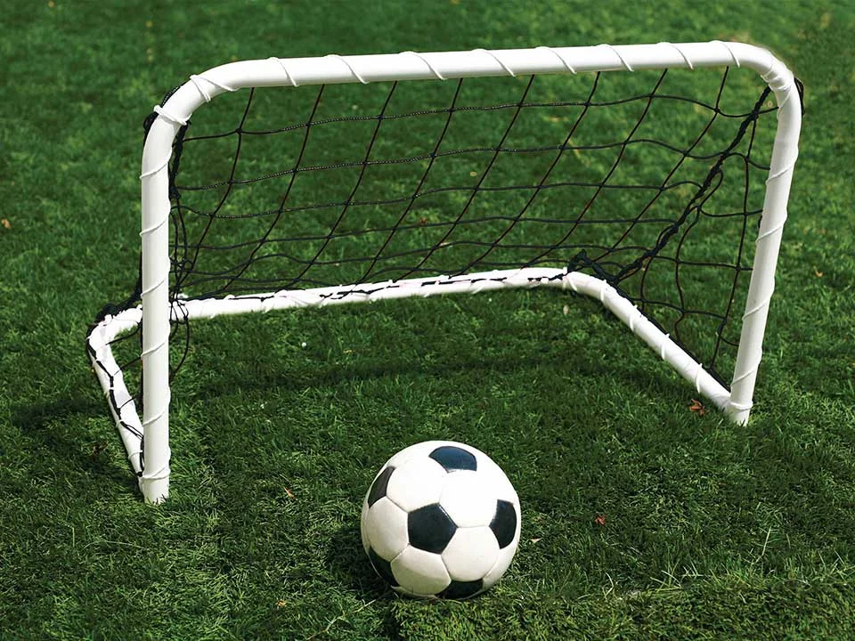 Mini but de Football blanc autoportant – Acier galvanisé – Profil rond – Largeur : 0,90m x Hauteur 0,60m - Matériel sport pas cher – football Meilleur rapport qualité-prix
