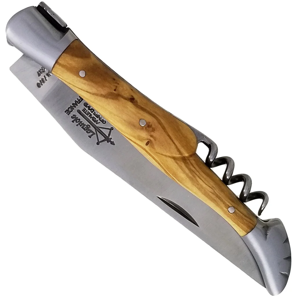 Couteau Laguiole d’Antan 2 Pièces Manche en Olivier avec Tire Bouchon 2 Mitres Inox Brossé 12cm - Édition Limitée – L’Art de la Table Française en Promotion ! - 60th anniversary