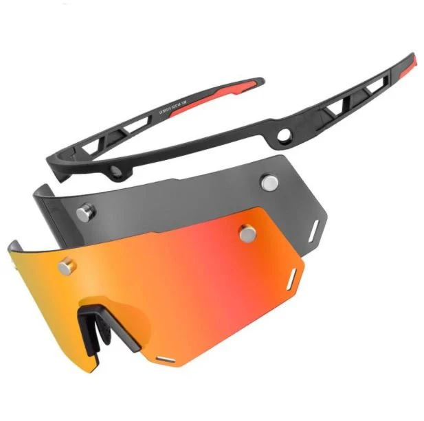 ROCKBROS Lunettes de soleil polarisées 2 en 1 Lunettes de sport magnétiques avec verres interchangeables - Accessoires Outdoor pour nautique Plus de Liberté de Mouvement