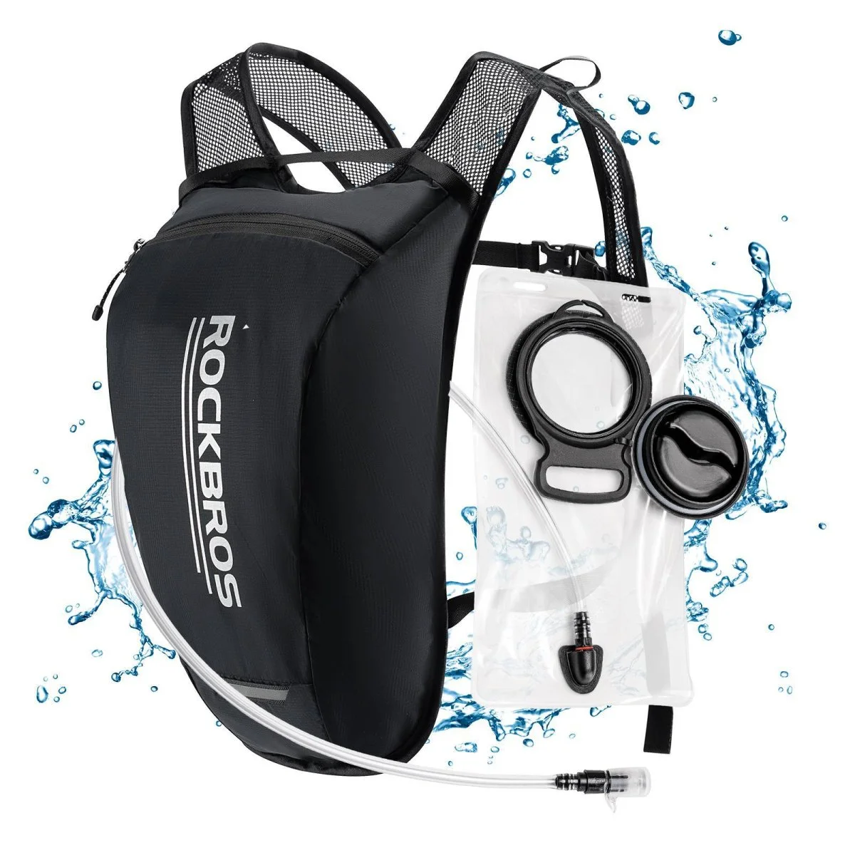 Sac à dos d'hydratation ultraléger avec poche à eau, sac à dos de vélo avec système d'hydratation, 2 L, ROCKBROS - Accessoires Outdoor pour Plus Evoc de Liberté de Mouvement