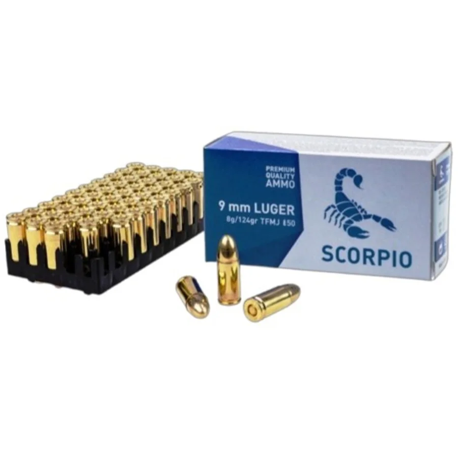 Munitions – STV – Scorpio 9mm Luger TFMJ 124Gr – standard primer (x50) - Offre limitée dans le temps ⏳ 7.62x25 Ne tardez pas à commander !