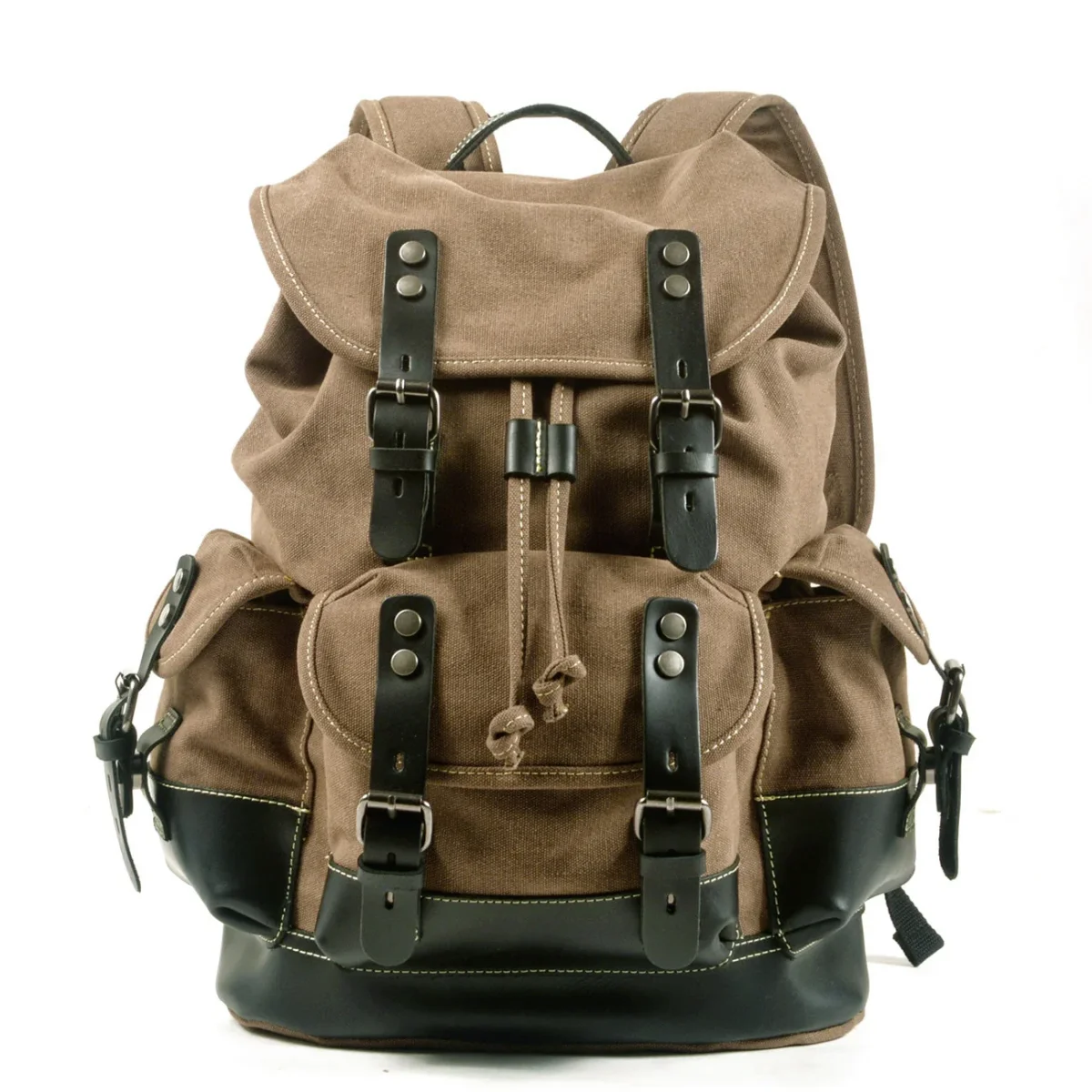 Sac à dos en toile et cuir vert pour la randonnée - Outdoor Sports Shop – Bons Plans Randonnée & Trekking - arknor sac dos toile cuir randonnée plan amp