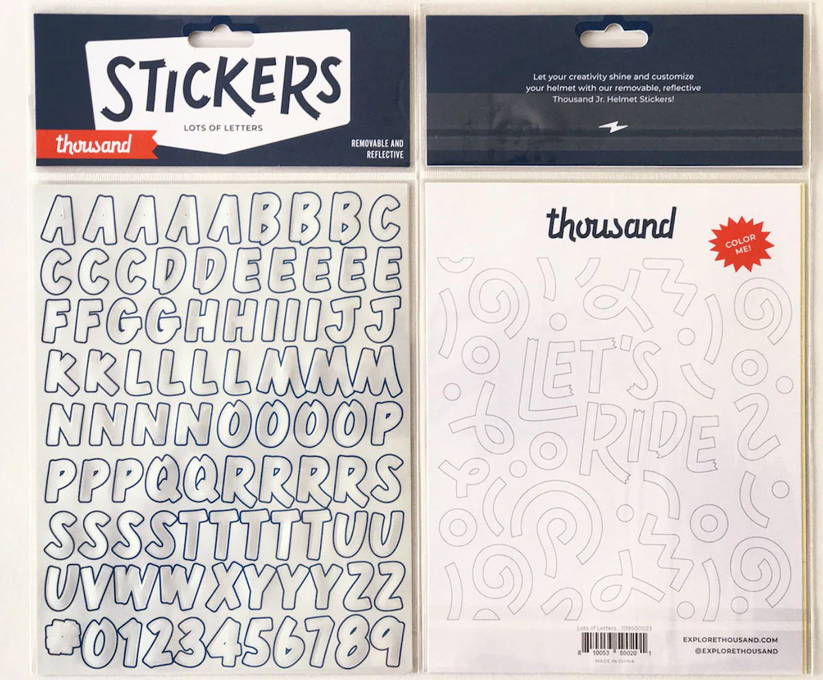 Pack d'autocollants réfléchissants amovibles Enfant Thousand Jr. Lots of Letters - Tout pour Créer des Expériences Mémorables en Extérieur FOCRI Lot de 300 autocollants tendance tendance pour adultes, adolescents,  vinyle, imperméables, marques graffit pour skateboard, guitare,