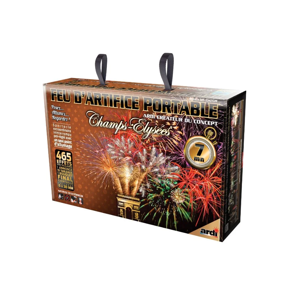 Feu d’Artifice automatique Champs-Elysées – 7 minutes - Éclairage de qualité avec frais de port offerts - artifice portable feu d'artifice minute éclairage qualité frais port