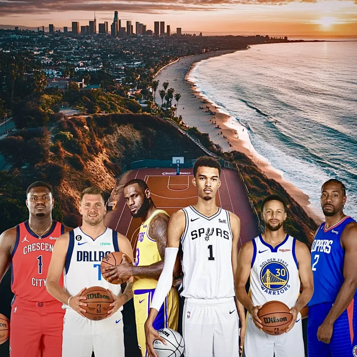 Stars NBA vue Playoffs Los Angeles Vins Rouges Harmonieux Occasion