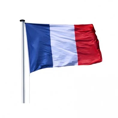 Pavillon français 40X50 +2 anneaux + sangle renfort pour Mât - Éclairage de qualité avec frais de port offerts - {'count': 1, 'name': 'Groupe'}