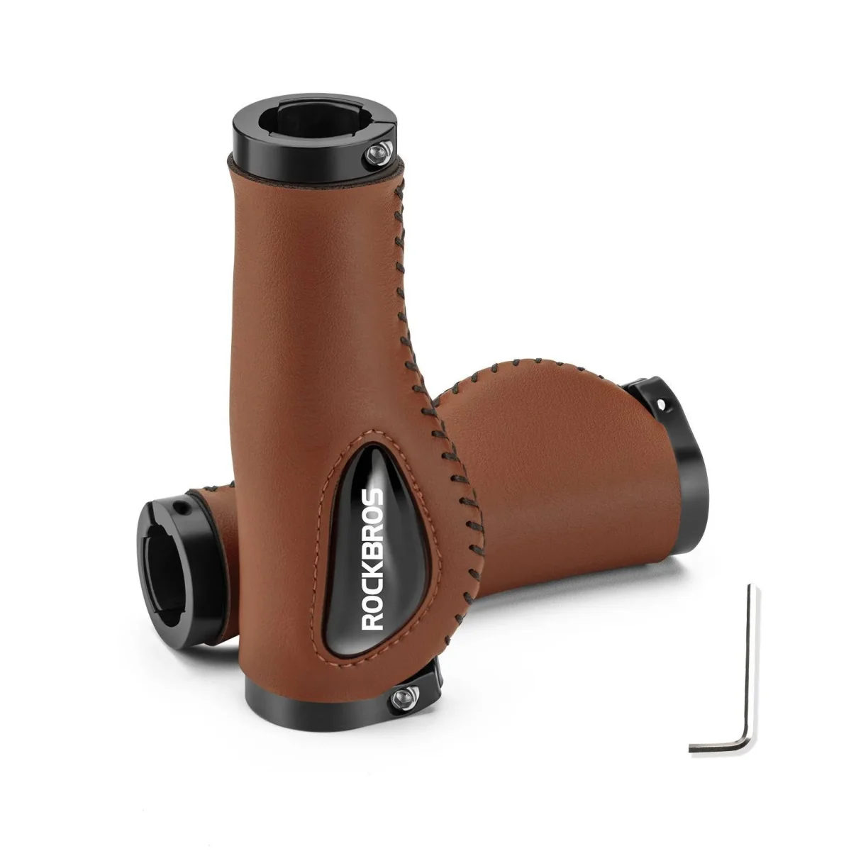 Poignées de vélo en cuir pour guidon de 22,2 mm de diamètre, ROCKBROS - Accessoires Outdoor pour Plus de Liberté de Mouvement - {'count': 1, 'name': 'Ø31.8'}